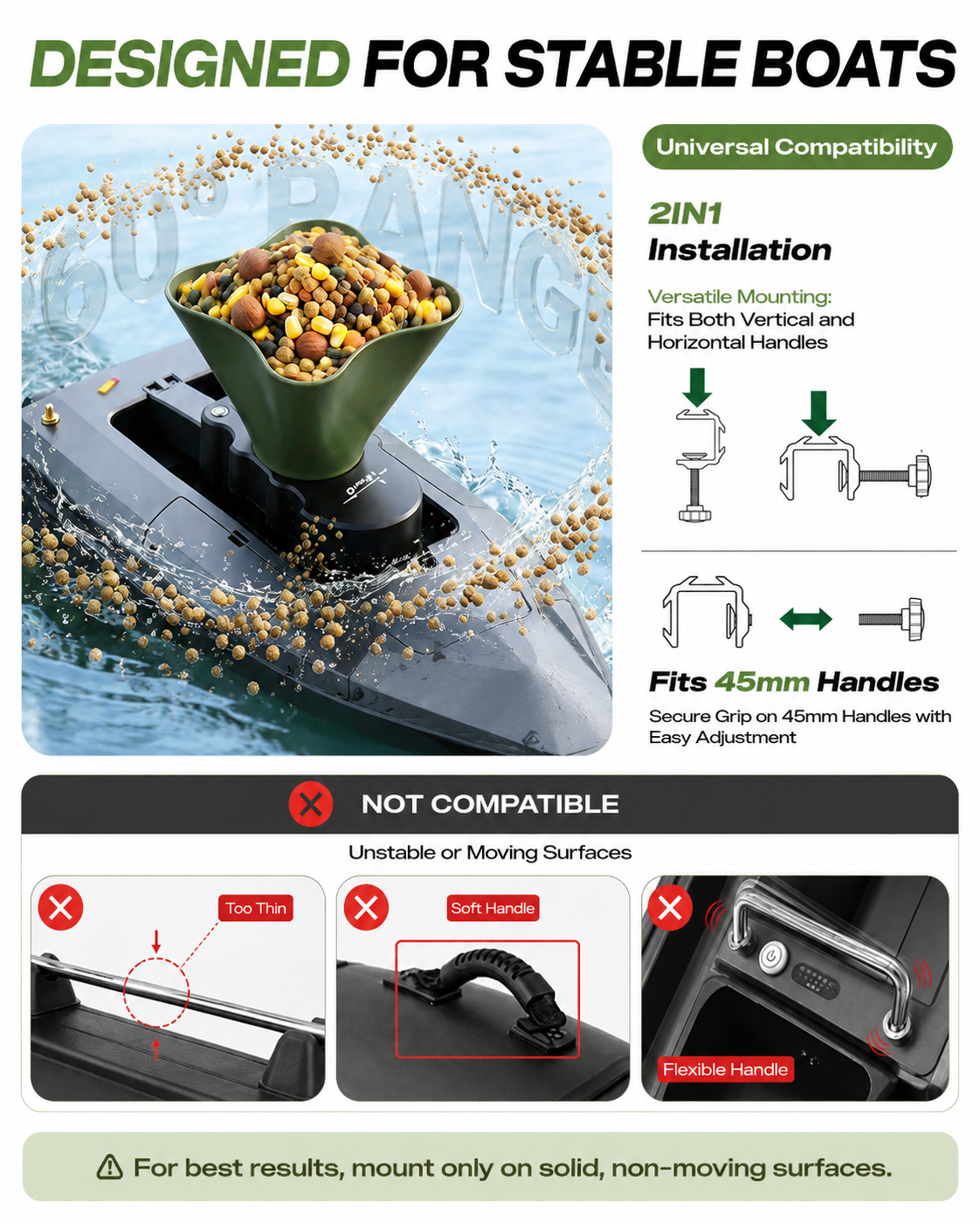 360° Rotating Bait Dispenser & - Fishing Gps ulasan dan harga