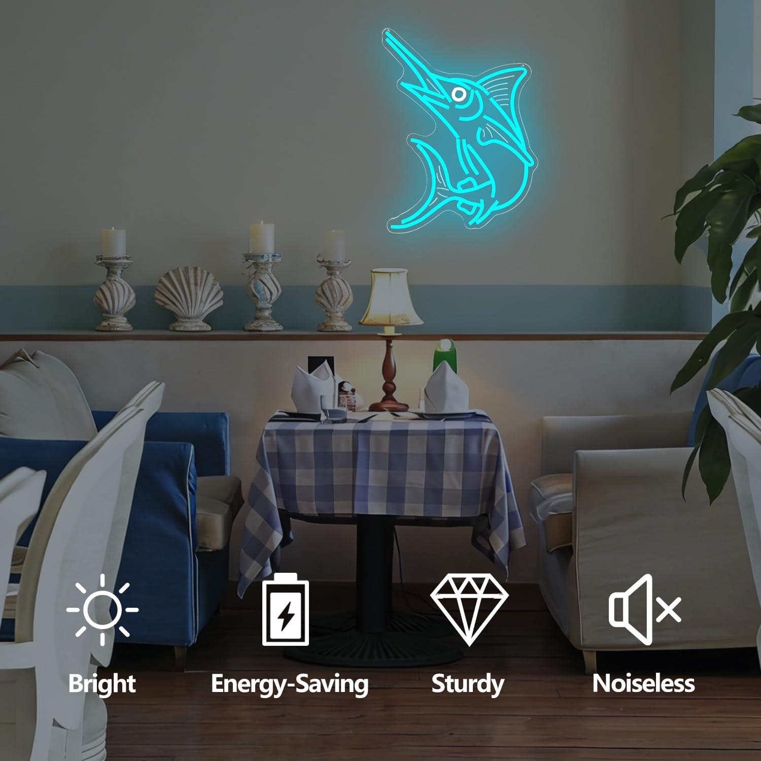 Marlin Fish Neon Sign Deep Sea - Fishing Light ulasan dan harga