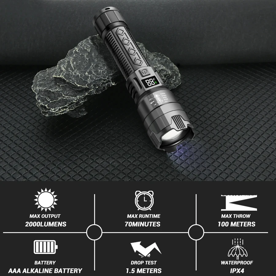 High Power 2000LM LED Flashlig - Fishing Light ulasan dan harga