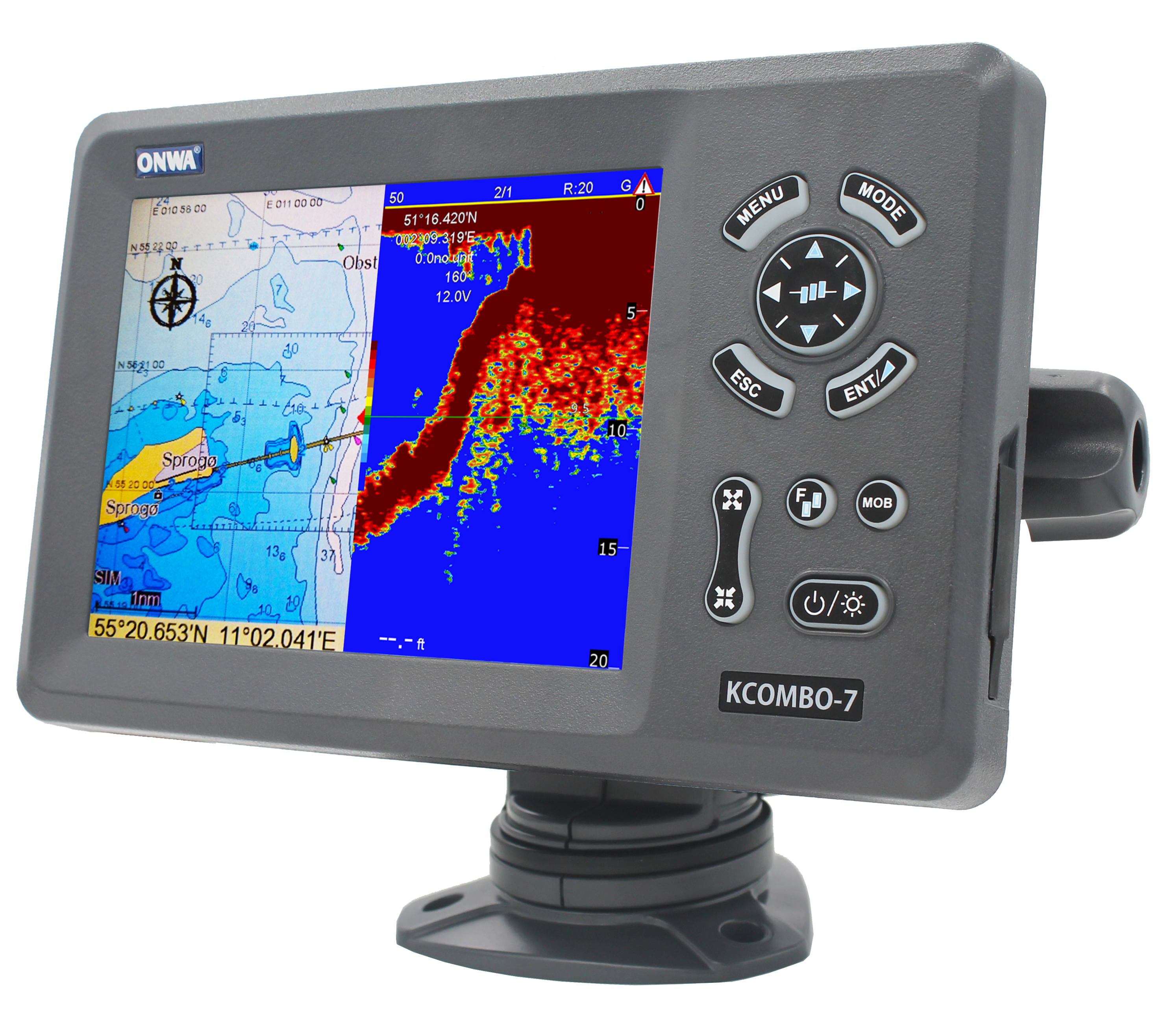 ONWA KCombo-7 7inch Marine GPS - Fish Finder Transducer ulasan dan harga