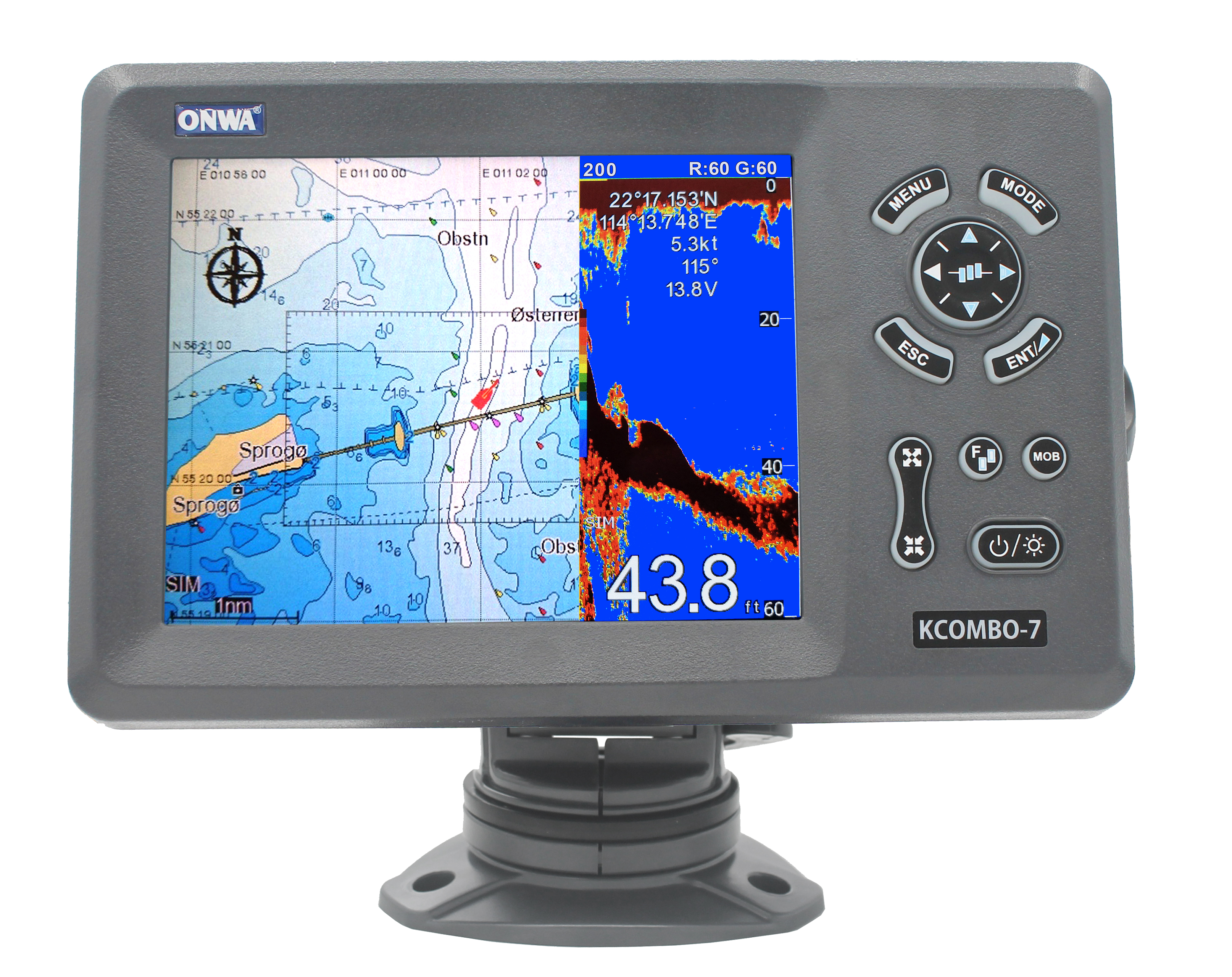 ONWA KCombo-7 7inch Marine GPS - Fish Finder Transducer ulasan dan harga